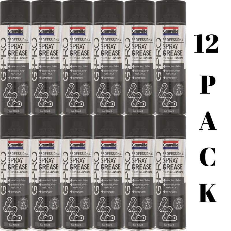 12x G+PRO Professional Multi Purpose Spray Grease & Bike Chain Lubricant