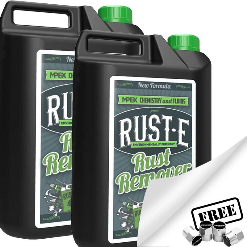 2x Rust-E Rust Remover Fluid Non Corrosive Or Toxic Biodegradable Solution 10L +Caps