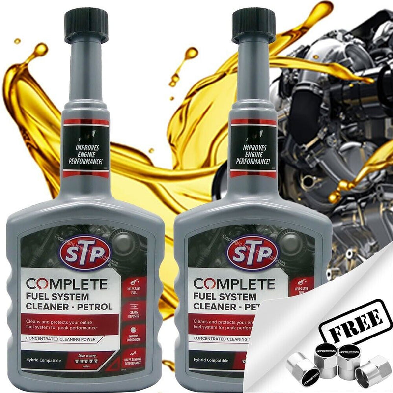 2x STP Car Petrol Engine Complete Fuel System Cleaner Performance +Caps