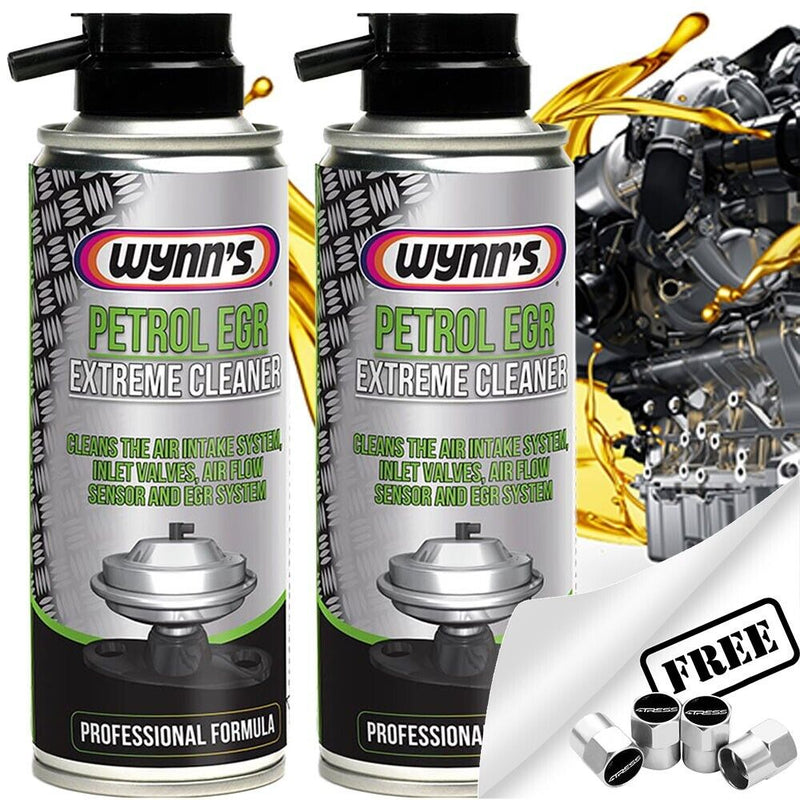 2x Wynns Car Petrol Engine Air Flow Intake Sensor EGR System Extreme Cleaner Spray +Caps
