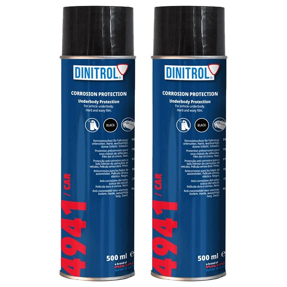 2x Dinitrol 4941  Black Chassis Wax Under Body Rust Proofing Aerosol SPRAY