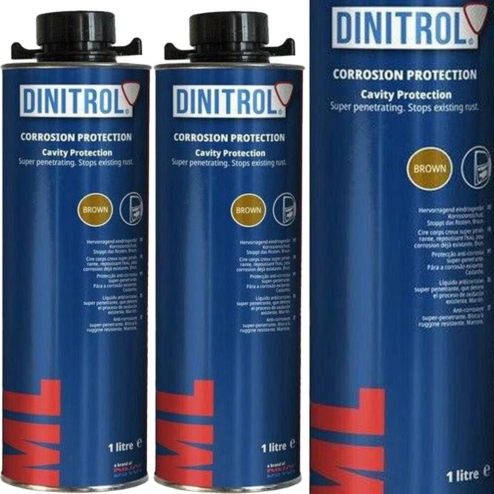 2x DINITROL ML BROWN Underbody Stop Rust Proofing Corrosion Protection 1 Litre