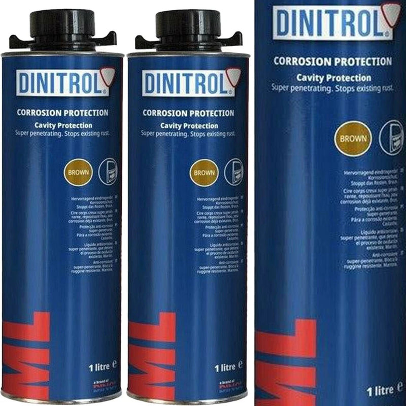 2x DINITROL ML BROWN Underbody Stop Rust Proofing Corrosion Protection 1 Litre