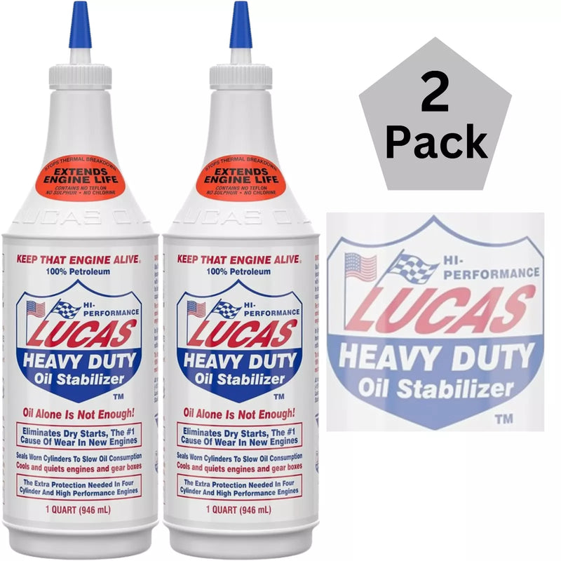2x Lucas Heavy Duty Oil Stabilizer 946ml Restore Engine Oil Gearbox Treatment