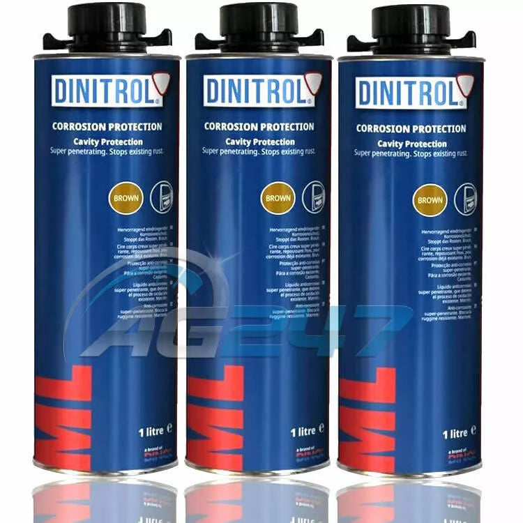 3x DINITROL ML BROWN Underbody Rust Proofing Corrosion Protection 1 Litre