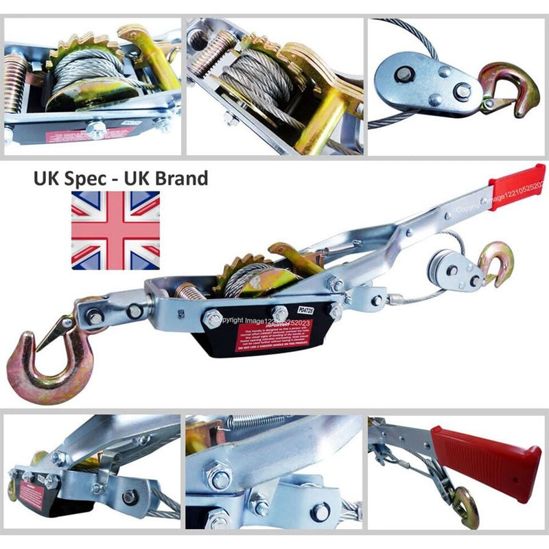 4 Tonne Heavy Duty Steel Hand Cable Puller Multi Purpose Towing Winch +Caps