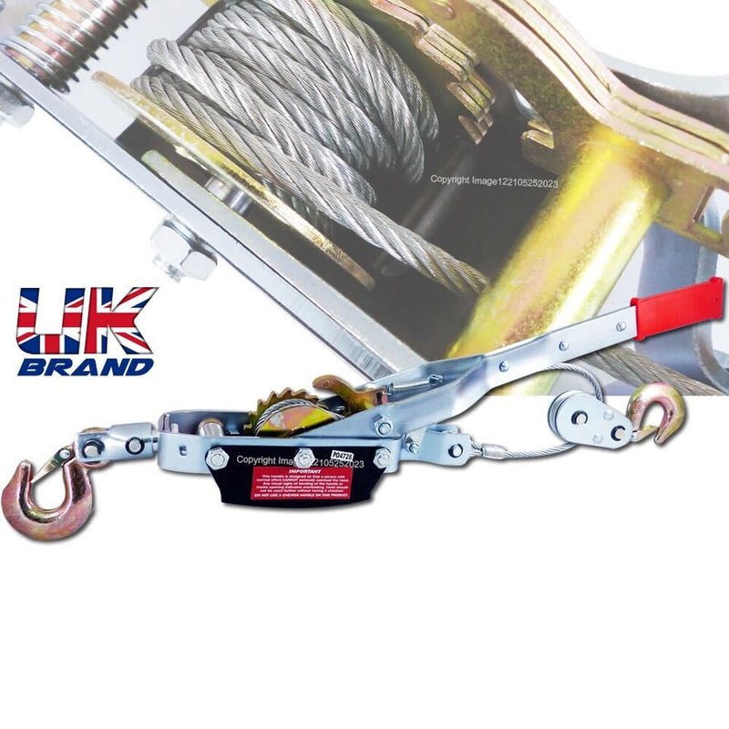 4 Tonne Heavy Duty Steel Hand Cable Puller Multi Purpose Towing Winch +Caps