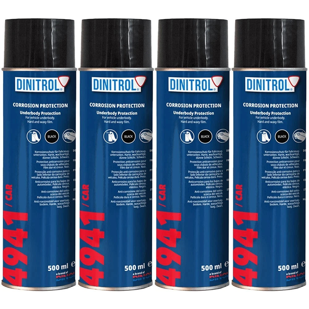 4x Dinitrol 4941 Black Chassis Wax Under Body Rust Proofing Aerosol SPRAY