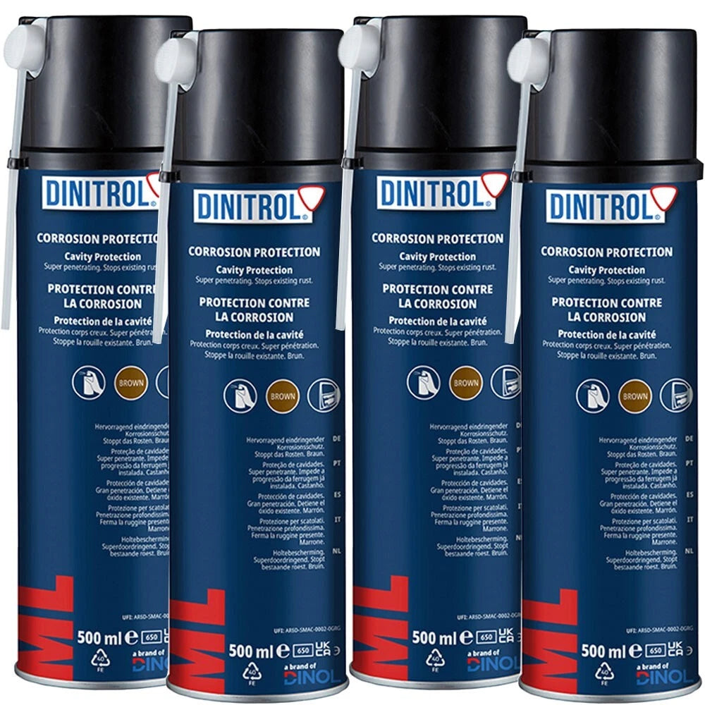 4x DINITROL BROWN Underbody Rust Proofing Corrosion Protection SPRAY + EXT