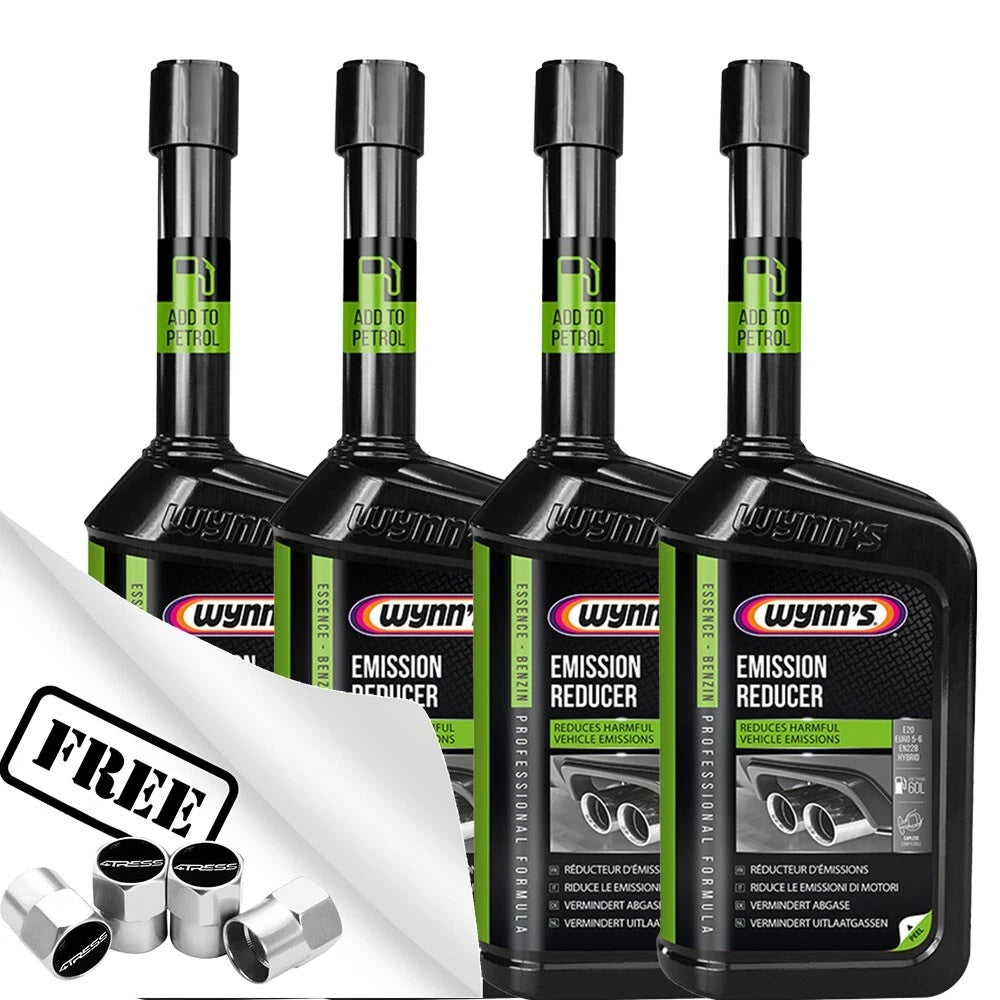4x Wynns Petrol Emission Reducer Professional Fuel Additives Treatments 500mL+ Caps
