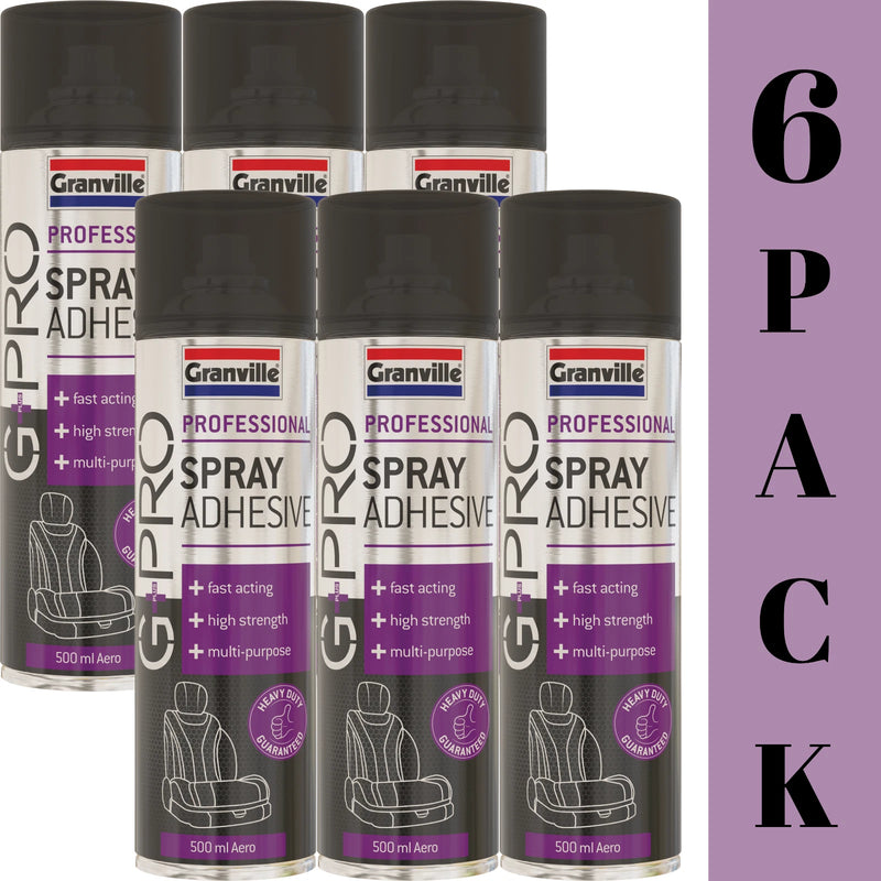 6 x G+PRO Professional Multi Purpose Heavy Duty Spray Adhesive Glue Cans