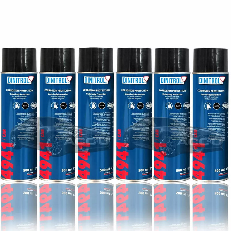 6x Dinitrol 4941 Black Chassis Wax Under Body Rust Proofing Aerosol SPRAY