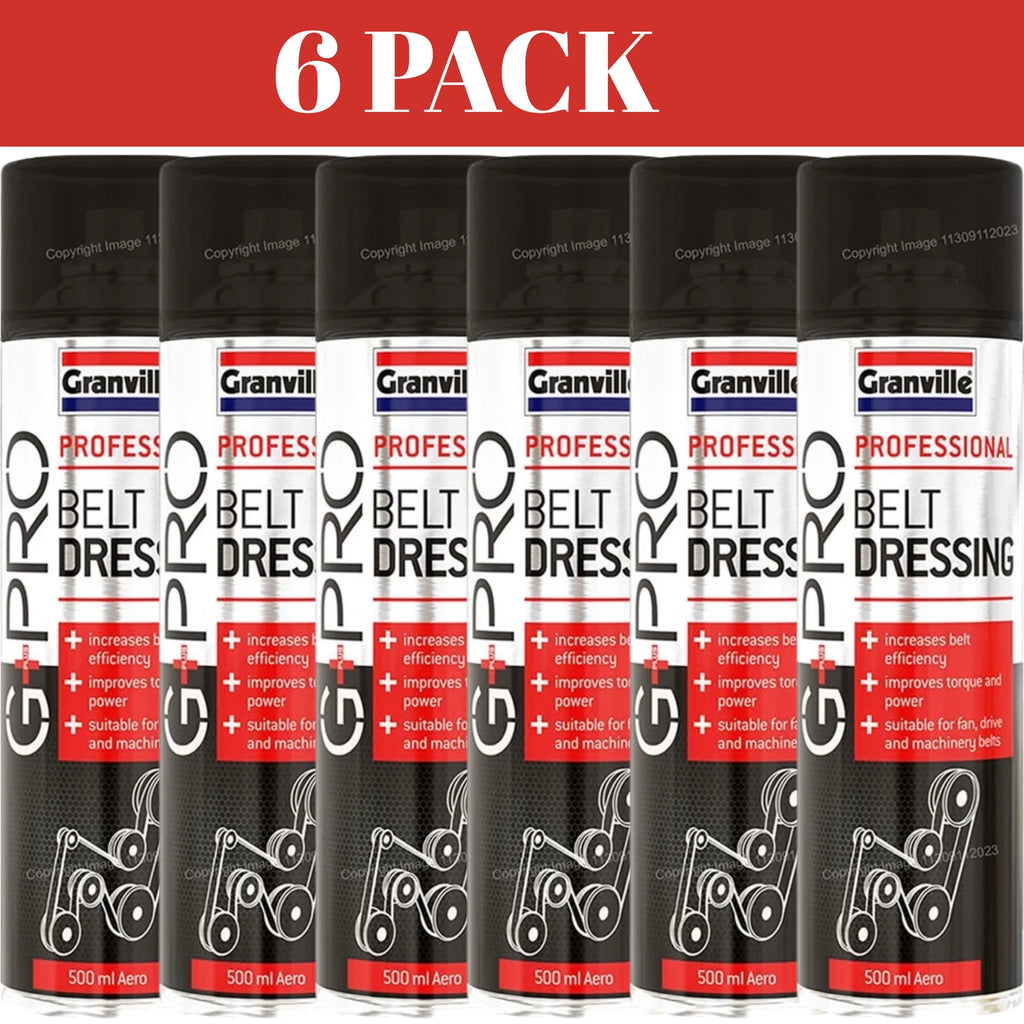 6x G+PRO Flat Round V Fan Drive Rubber Belts Anti Slip Belt Dressing Spray