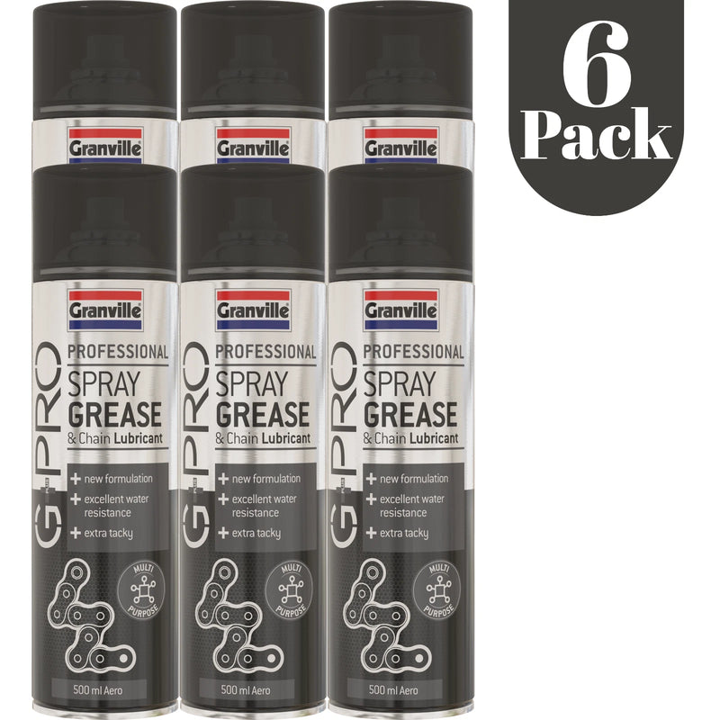 6x G+PRO Professional Multi Purpose Spray Grease & Chain Lubricant Bike Can