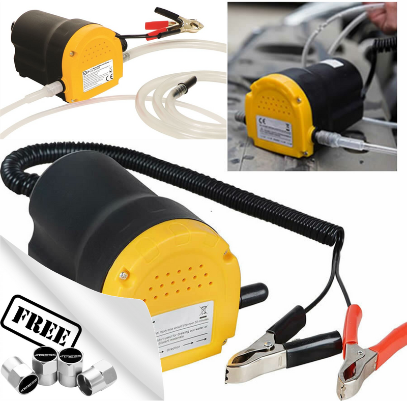 Streetwize 12v Electric Car Diesel Engine Oil Change Extractor Suction Syphon Pump +Caps