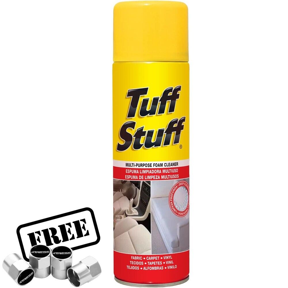 Tuff Stuff Car Interior Upholstery Seats Carpet Multi Purpose Foam Cleaner +Caps