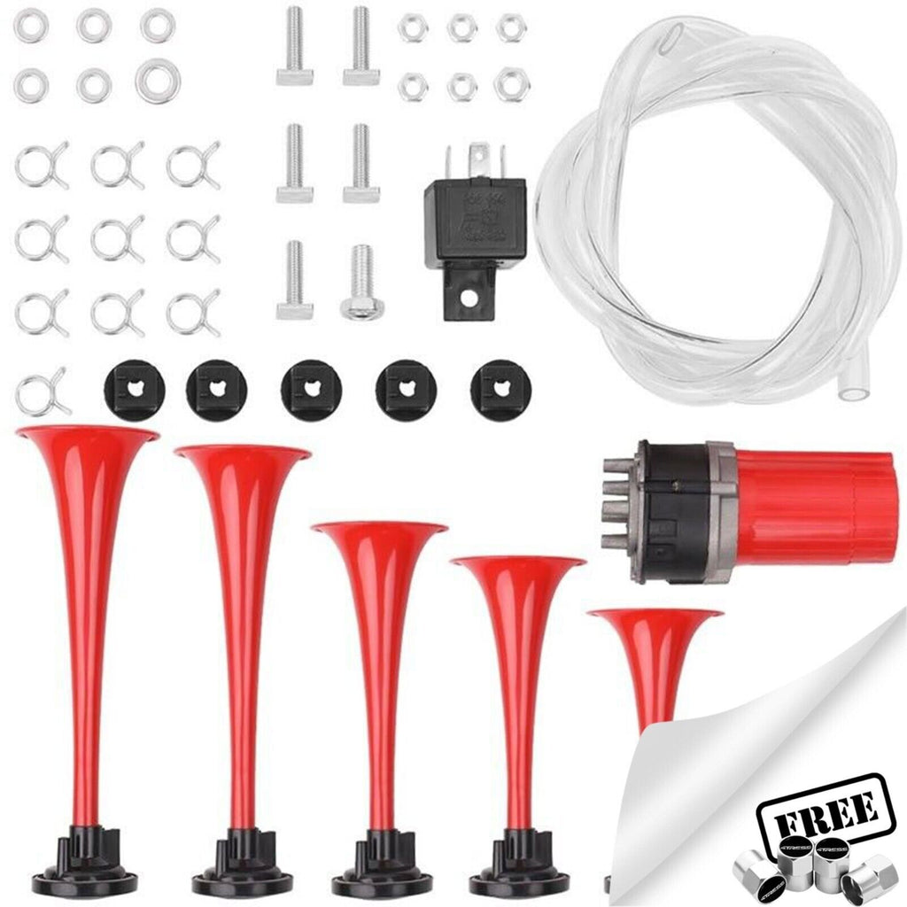 12v Duke Of Hazzard Dixie Land Dixieland Musical Tune Car Van Air Horn Kit +Caps