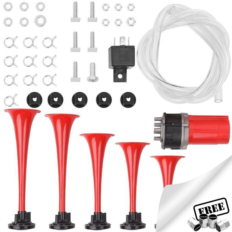 12v Duke Of Hazzard Dixie Land Dixieland Musical Tune Car Van Air Horn Kit +Caps