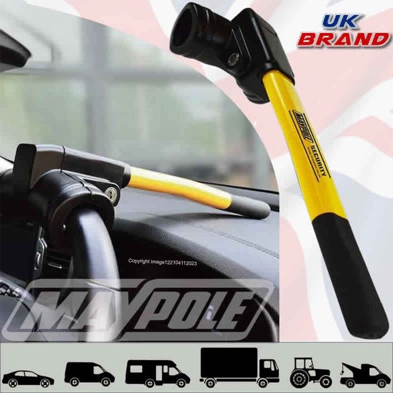 Maypole MP9045 Car Dash Dashboard Anti Theft High Security Steering Wheel Lock +Caps