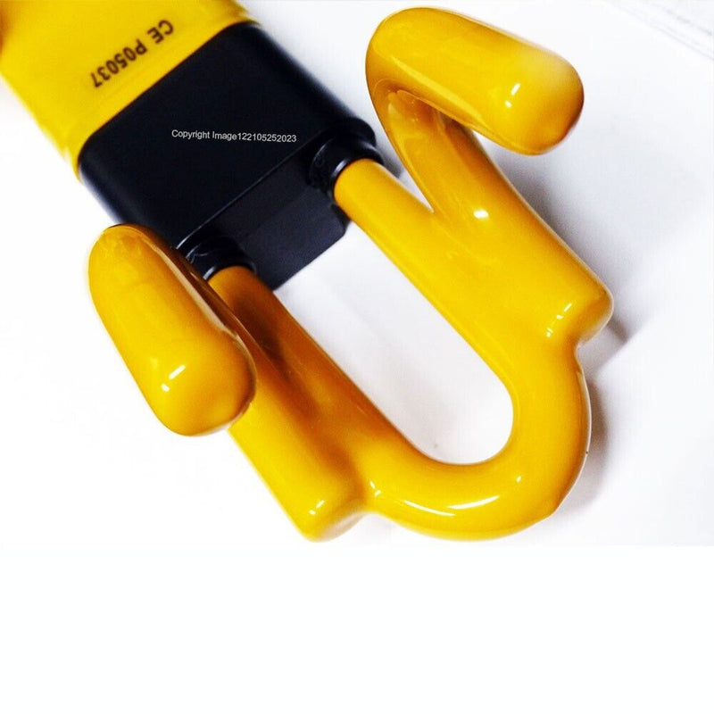 Car Van Twin Bar Double Claw Anti Theft High Security Yellow Steering Wheel Lock +Caps