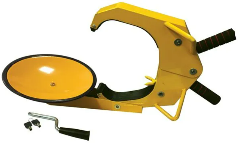 Car Van Caravan Motorhome Anti Theft High Security Full Face Wheel Clamp +Caps
