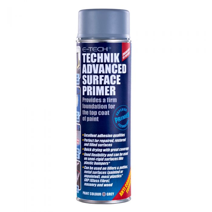E-Tech Technik Advanced Repaired Surface Grey Primer Spray Paint 500ml +Caps