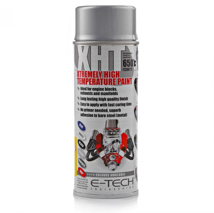 2x SILVER Hi Temperature XHT VHT Spray Paint + 1x Lacquer Engine Block Exhaust + Caps