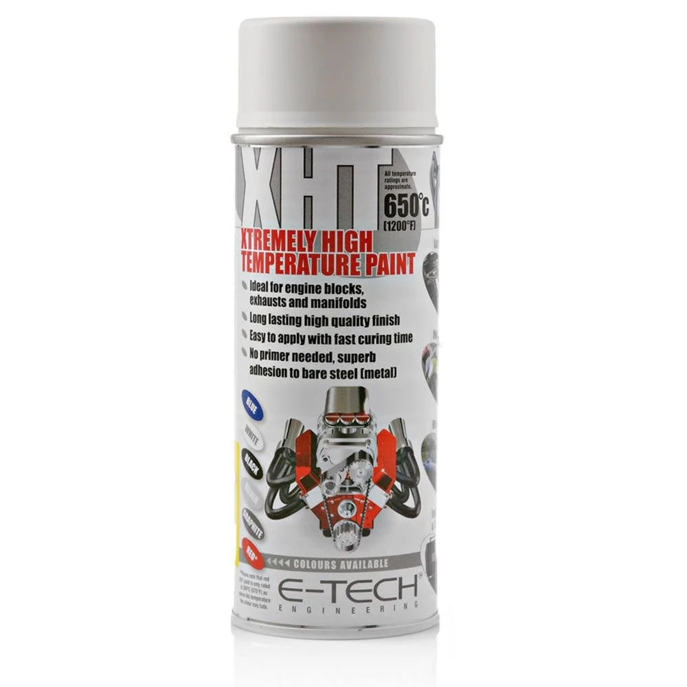 E-Tech WHITE XHT Xtremely High Temperature Car Engine Blocks Exhaust Spray Paint
