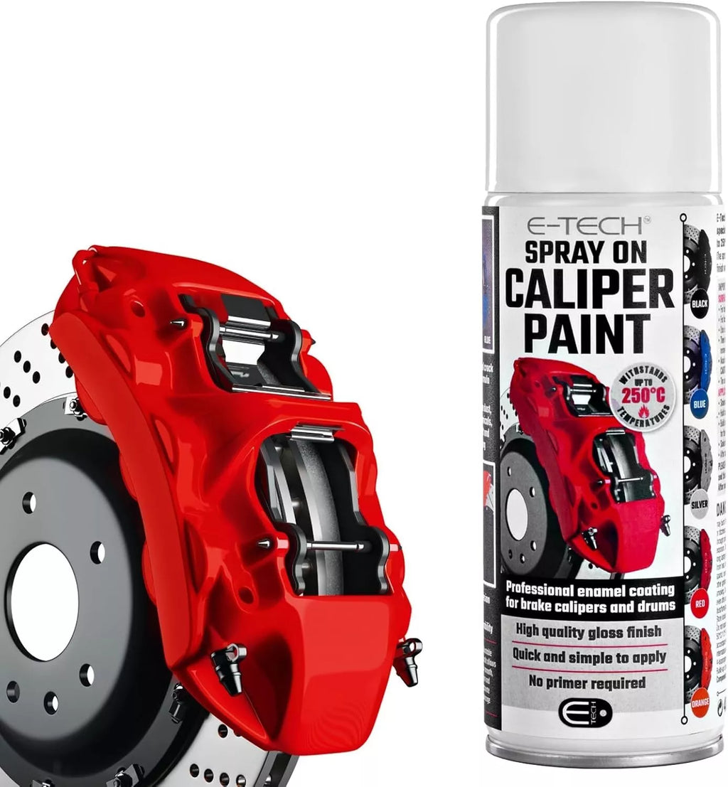 E-Tech Red Brake Caliper Spray Paint Enamel Coating Aerosol Can 400mL