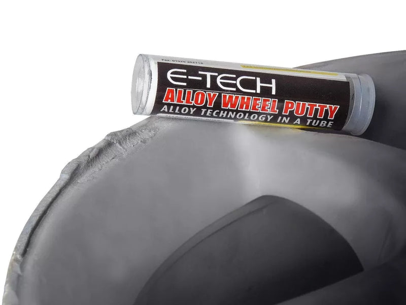 E-Tech SILVER Alloy Wheel Spray Paint + Repair Filler Putty Refurbishment + Caps