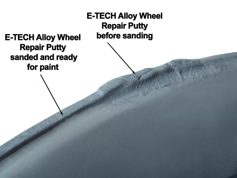E-Tech SILVER Alloy Wheel Spray Paint + Repair Filler Putty Refurbishment + Caps