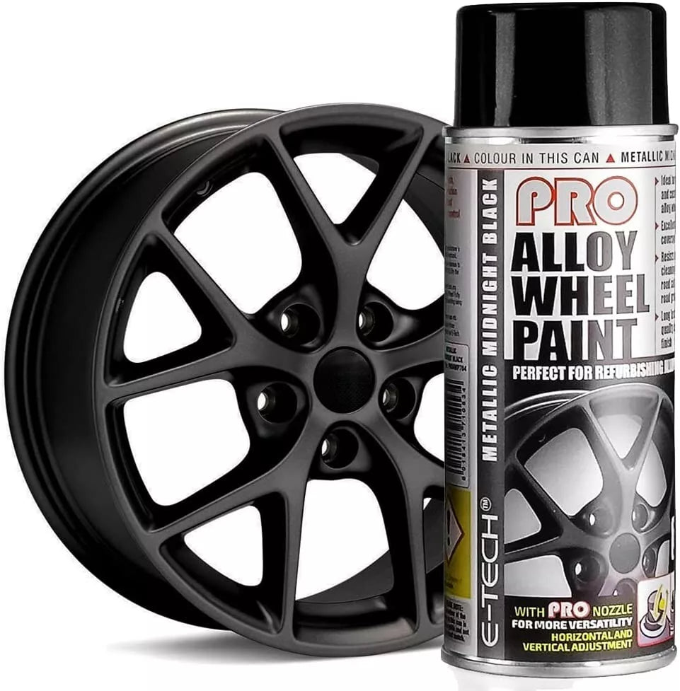 E-Tech PRO 704 Metallic Midnight Black Car Alloy Wheel Wheels Spray Paint Can