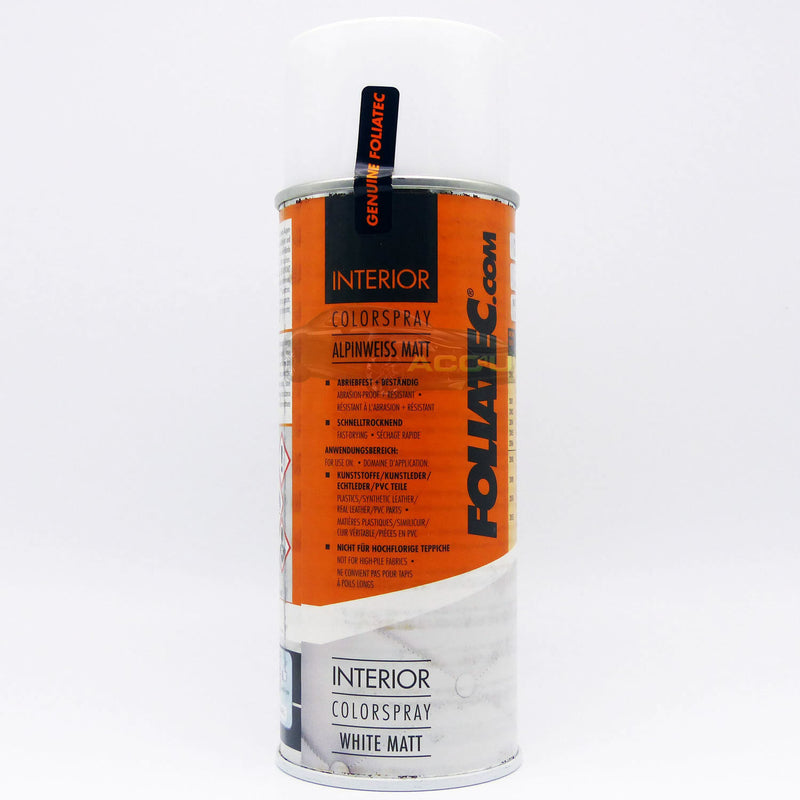 Foliatec White Color 2001 Car Interior Dashboard Door Plastic Vinyl Spray Paint +Caps