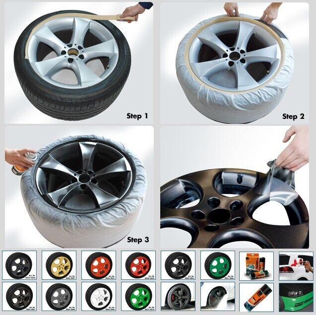GREEN Alloy Wheels Peelable Plastic Spray Paint Film Coating Foliatec +Caps
