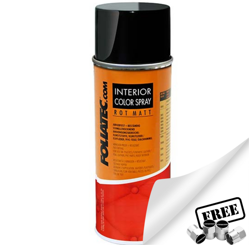 Foliatec Red Color 2006 Car Interior Dashboard Door Plastic Vinyl Spray Paint +Caps