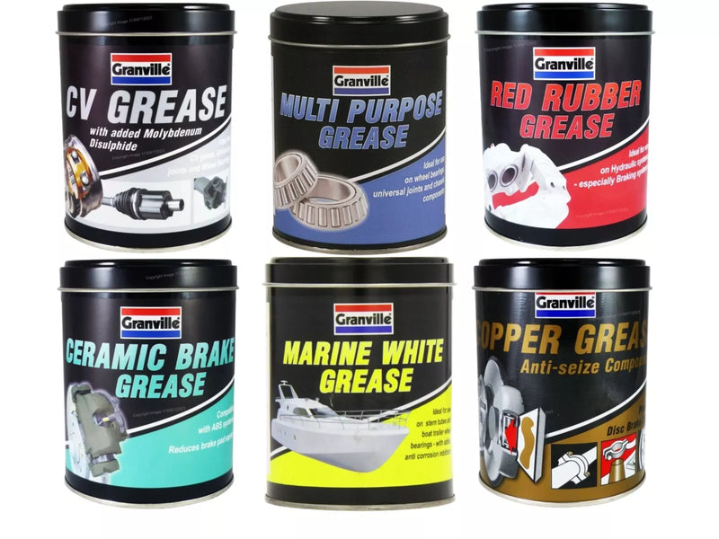 Granville Grease 500g Tin Multi Purpose, CV, Copper, Red Rubber, Marine, Ceramic