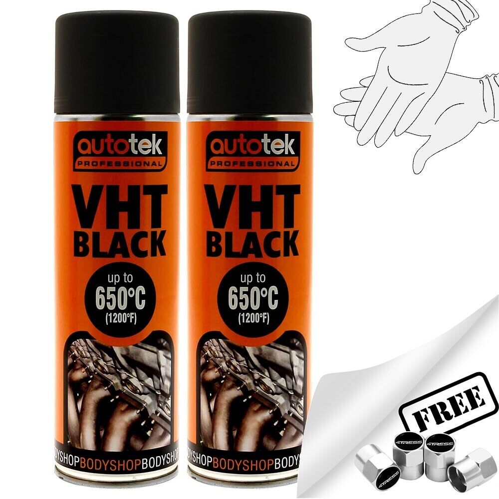 Autotek VHT Black Spray Paint 2 cans