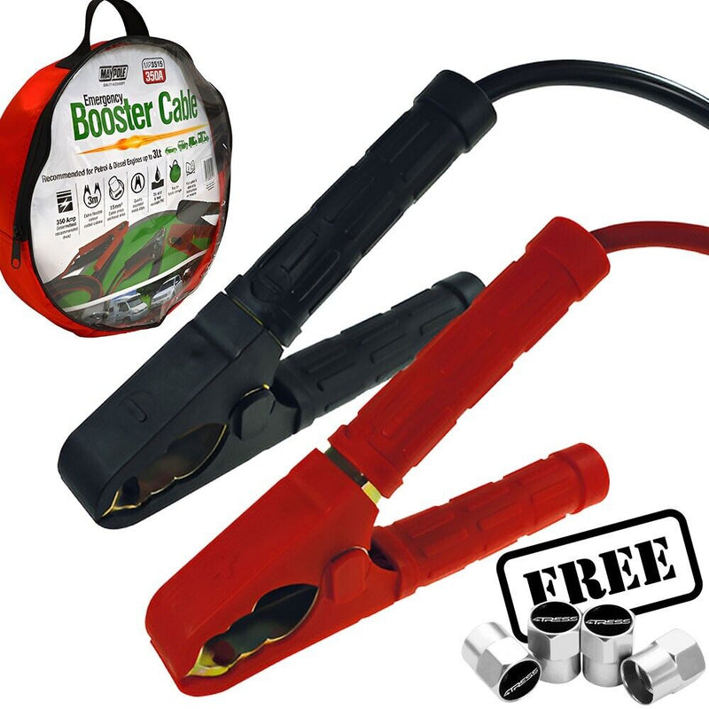 Heavy Duty 350AMP Car Van Jump Leads 3 Meters Emergency Booster Cables + Caps