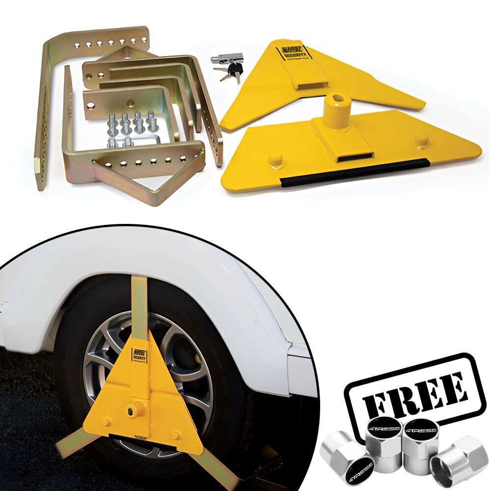 Maypole MP5435 14" to 16" inch Heavy Duty Car Caravan Trailer Security Wheel Clamp +Caps