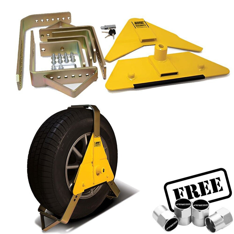 Maypole MP5434 Car Trailer Caravan 10" To 14" inch Heavy Duty Security Wheel Clamp +Caps