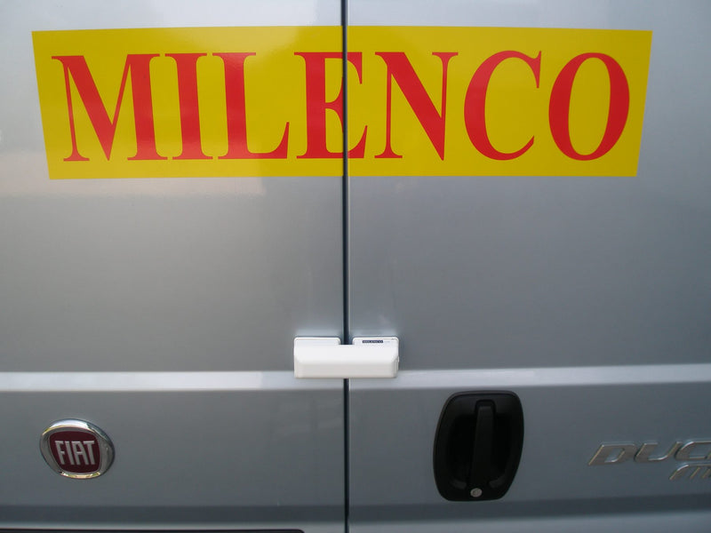 Milenco Van High Security WHITE Door Lock For Sliding Side & Rear Doors +Caps