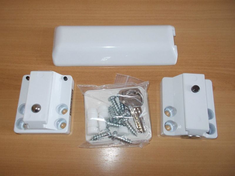 Milenco Van High Security WHITE Door Lock For Sliding Side & Rear Doors +Caps