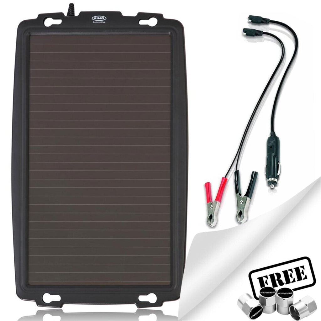 Ring RSP240 12v Car Van Bike 4x4 Solar Power 100Ah Battery Maintainer Charger +Caps