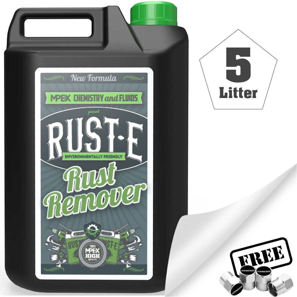 Rust-E Rust Remover Liquid Environmentally Friendly Removes Metal Oxides 5L +Caps