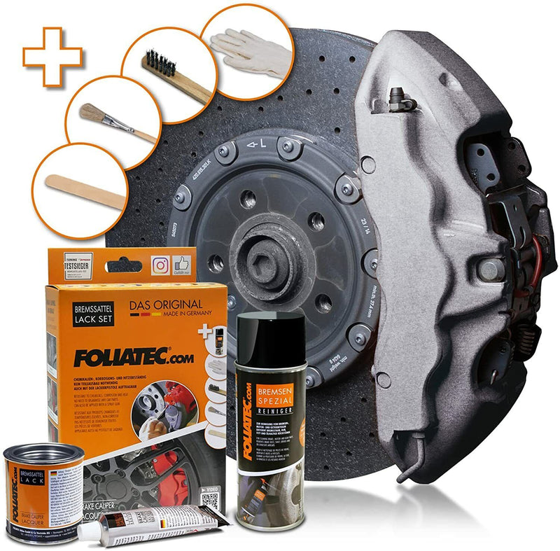 Foliatec Stratos Silver 2172 Car Bike Engine Brake Caliper High Temp Paint Lacquer Kit +Caps