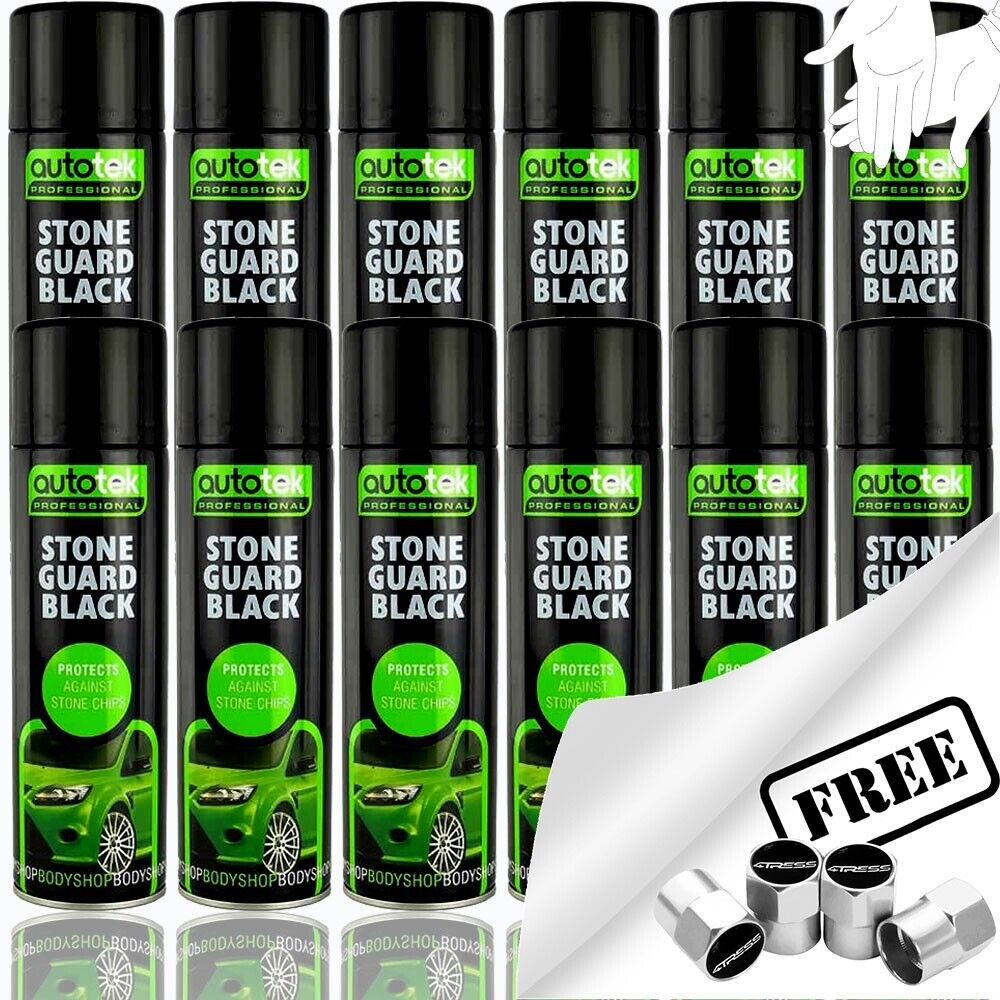 Autotek Stone Guard Black Spray Paint 12 Cans