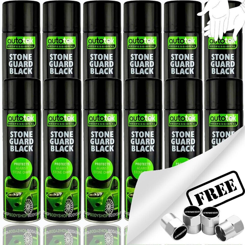 Autotek Stone Guard Black Spray Paint 12 Cans