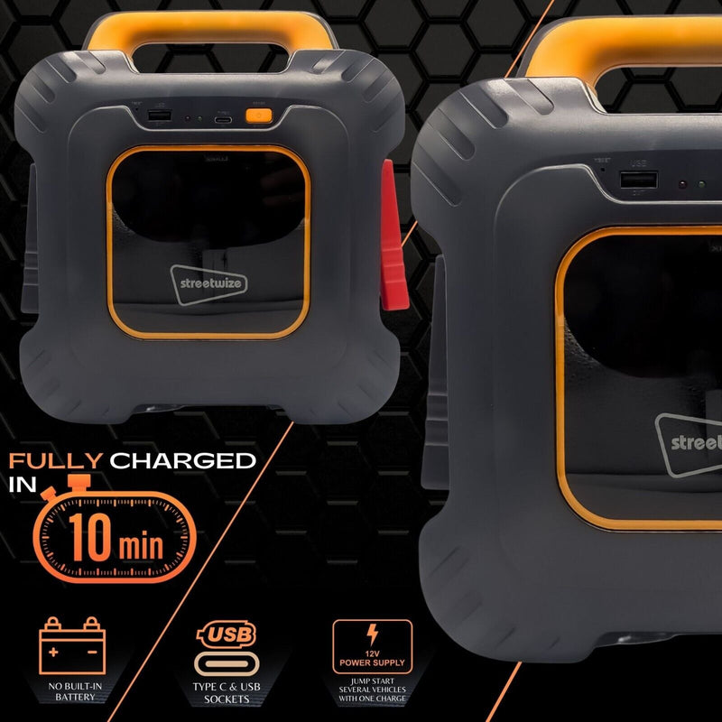 Streetwize 12v 1500A 8000CC Portable Car Van Battery Booster Super Capacitor Jump Starter