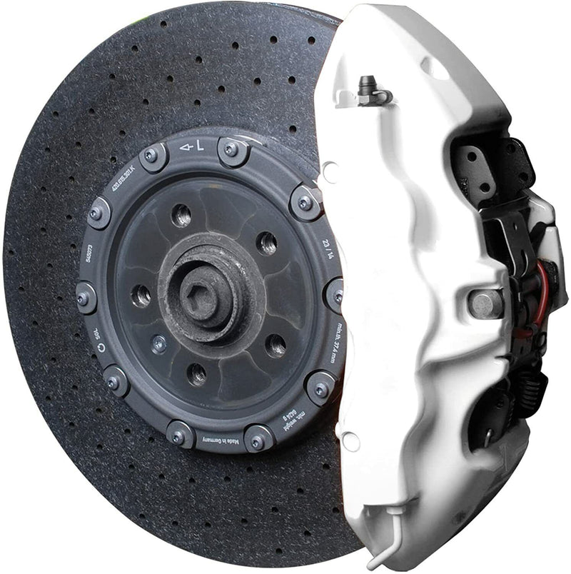 Foliatec White 2168 Car Bike Engine Brake Caliper High Temperature Paint Lacquer Kit +Caps
