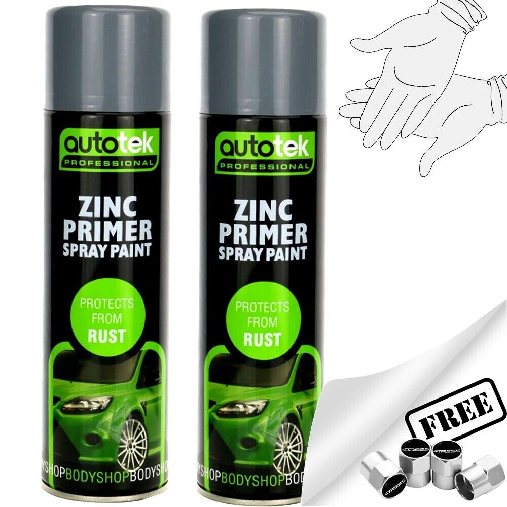 Autotek Zinc Primer Spray Paint 2 Cans